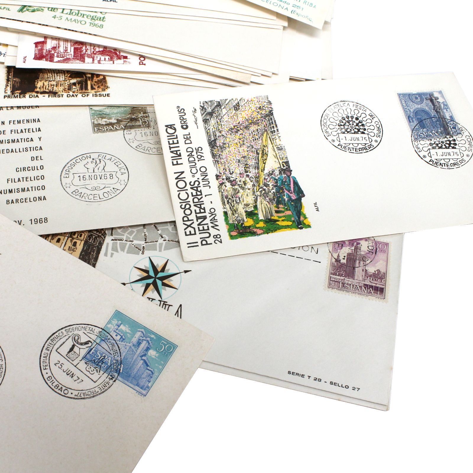 スペイン建築物中心 初日カバー FDC 30枚セット 1960-70年代 海外切手