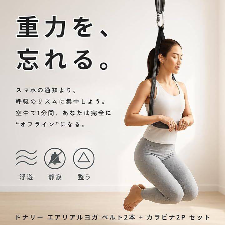 エアリアルヨガ　セット　　ハンモック　空中ヨガ　スリングヨガ プレミアムエアリアルヨガハンモック アクセサリー付き エアリアルヨガ