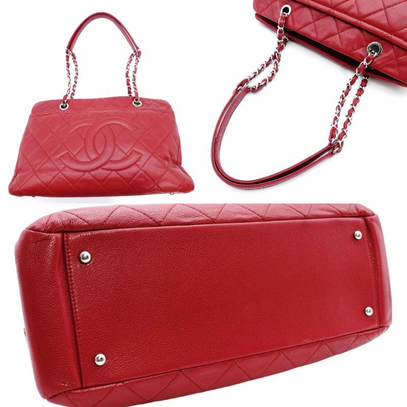 シャネル CHANEL マトラッセ ココマーク キャビアスキン チェーン