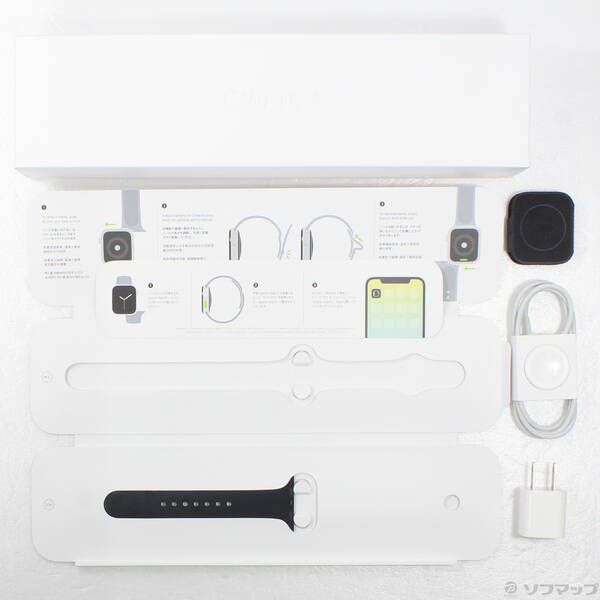 〔中古品〕 Apple Watch Series 4 GPS 44mm スペースグレイアルミニウムケース ブラックスポーツバンド【247】