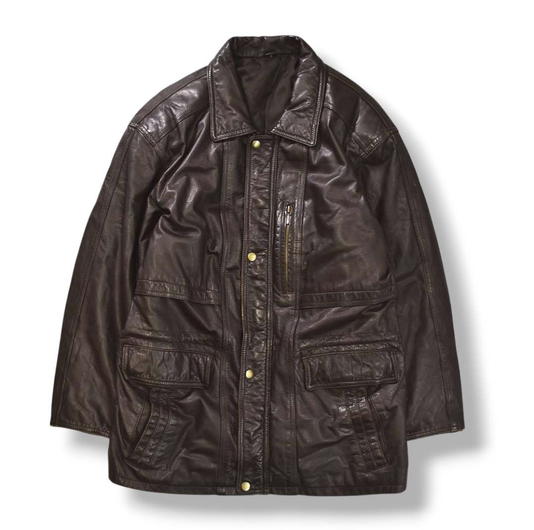 本革】 90s ヴィンテージ LUAU atsukawa 牛革 カウハイド レザー カー