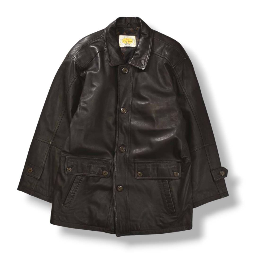 本革】 90s ヴィンテージ Fire Star HAMA イタリア製 生地 羊革 ラム