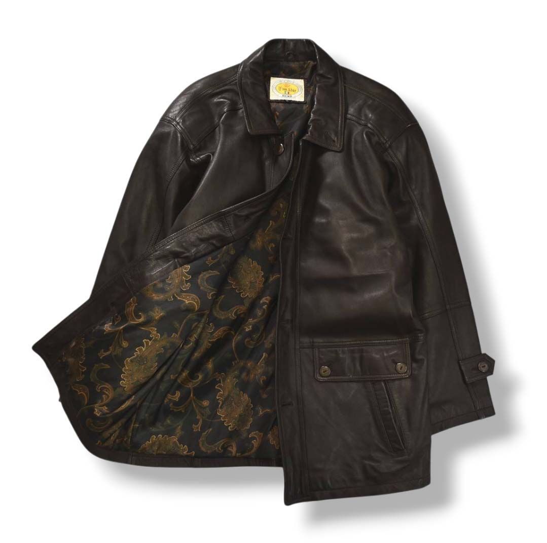 本革】 90s ヴィンテージ Fire Star HAMA イタリア製 生地 羊革 ラム