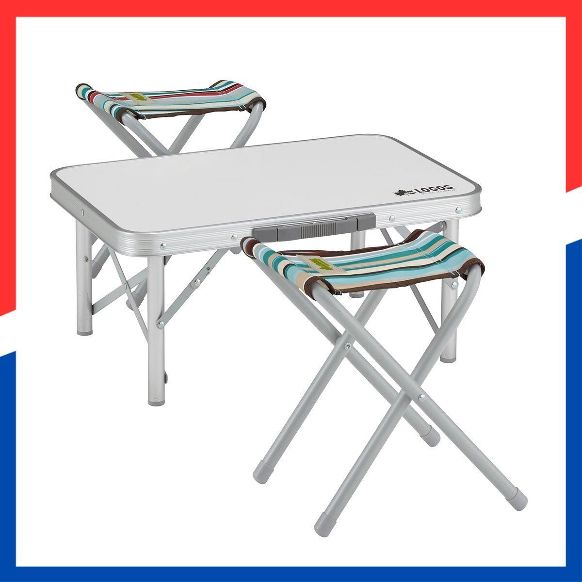 特価商品】アウトドア ロゴス テーブルセット スツールテーブルセット2