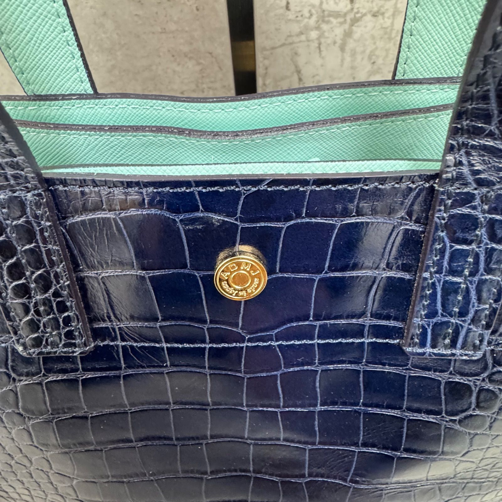 未使用】A.D.M.J. クロコ型押し THE BEE ザ・ビー スワロフスキー