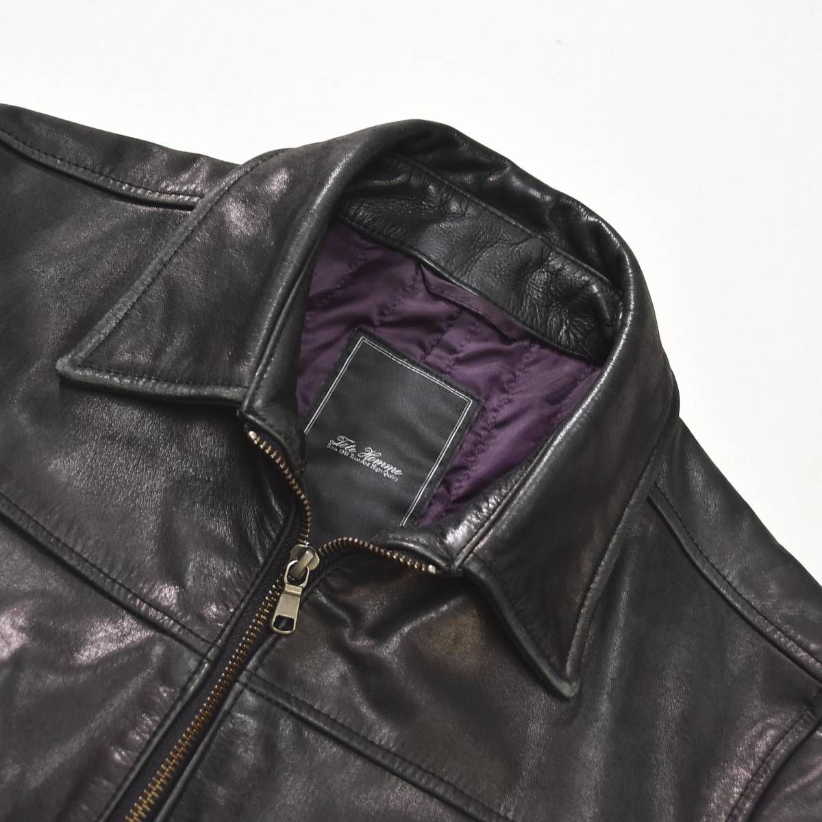 本革】 テットオム TETE HOMME 牛革 カウハイド レザー ジャケット 