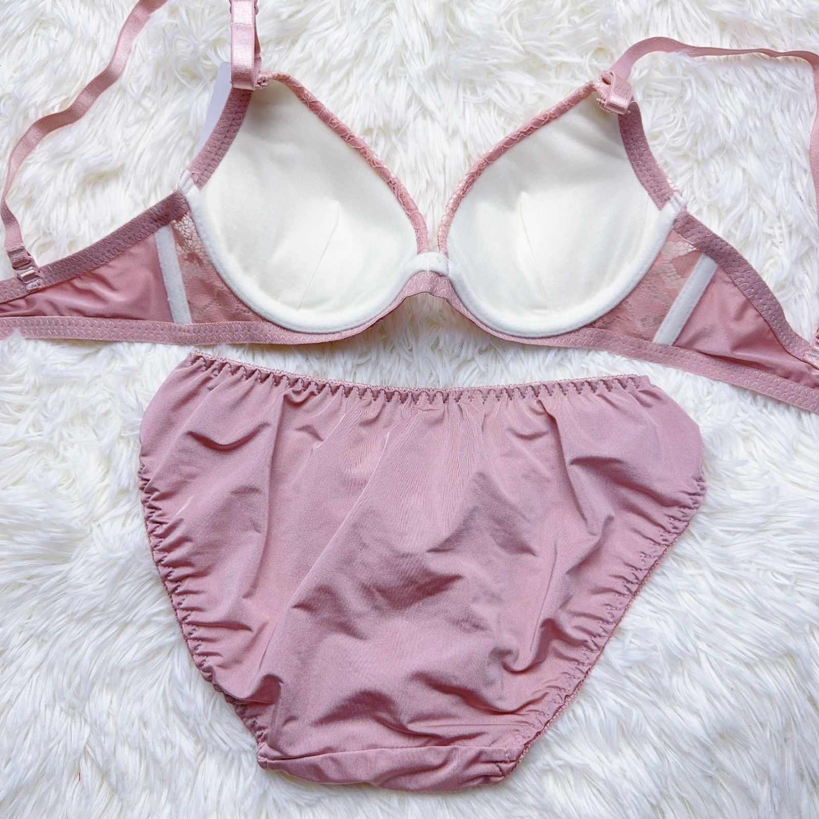 ブラショーツセット B65 B70 フルバック レース ローズ刺繍 ビジュー