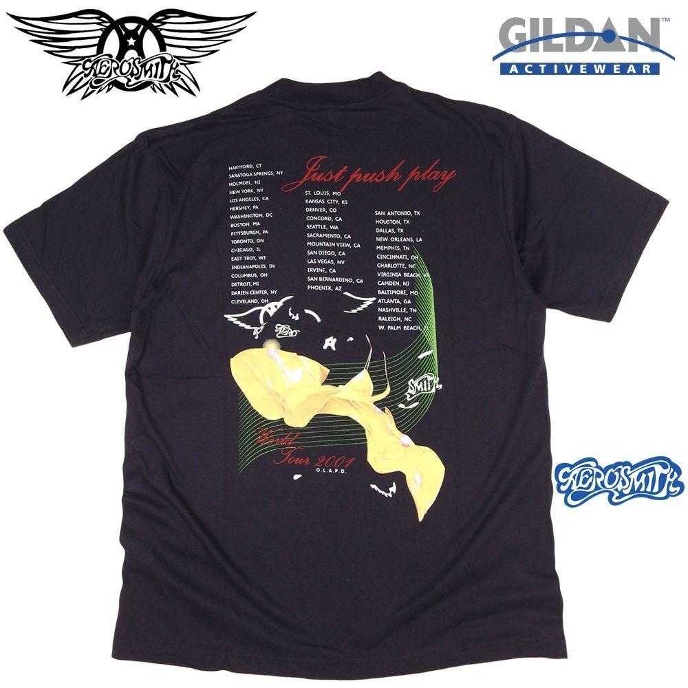362 AEROSMITH エアロスミス Tシャツ 美品 GILDAN製 ブラック Lサイズ