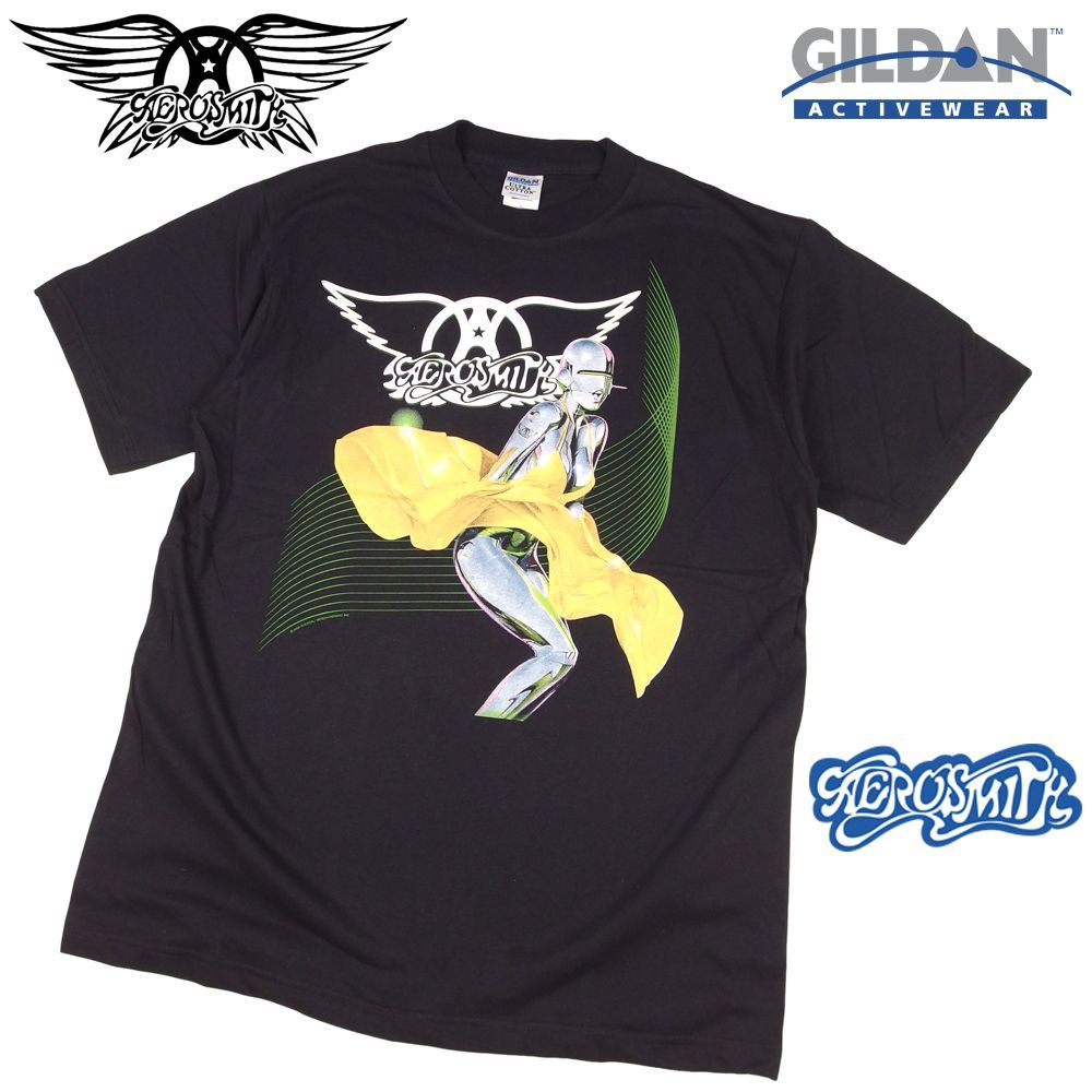 362 AEROSMITH エアロスミス Tシャツ 美品 GILDAN製 ブラック Lサイズ