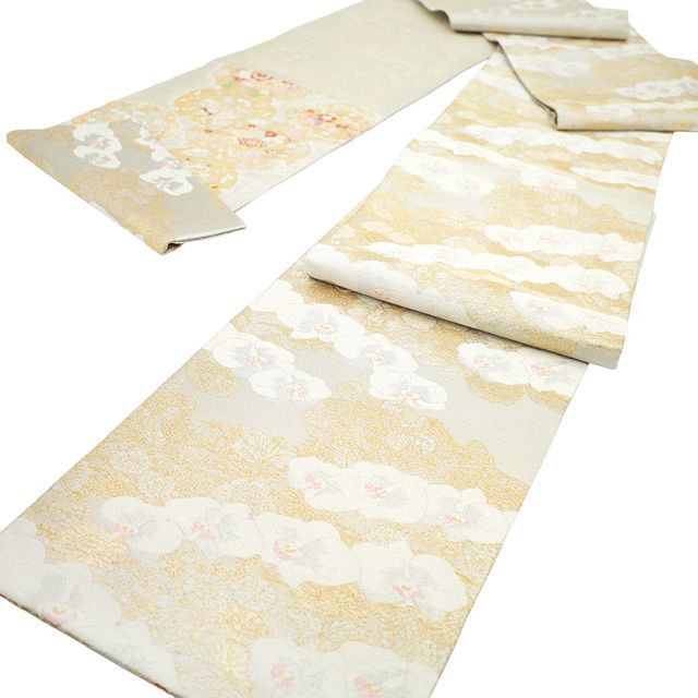 新古品】 丸帯 未使用 フォーマル リバーシブル 正絹 京都 西陣 金銀糸