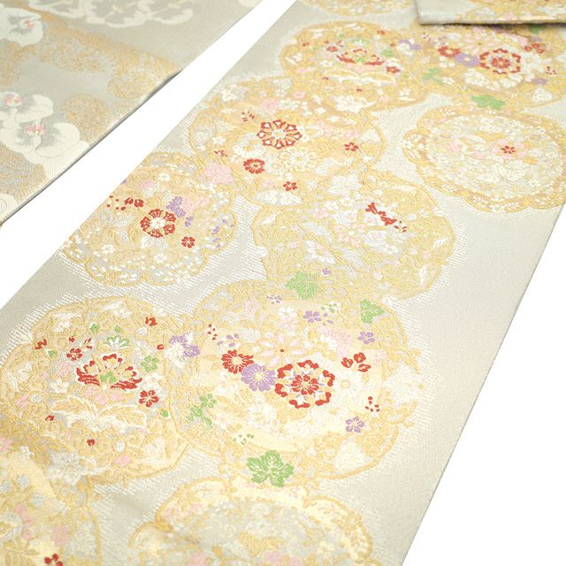 新古品】 丸帯 未使用 フォーマル リバーシブル 正絹 京都 西陣 金銀糸