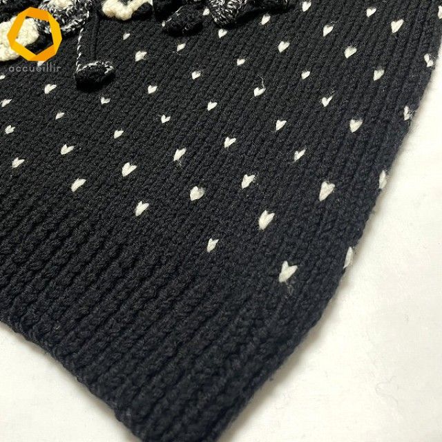 wnc カネコイサオ KANEKO ISAO ニット・セーター 黒 白 ハートドット