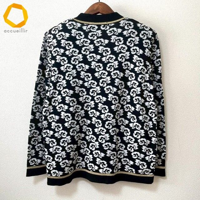 レオナール LEONARD カーディガン 金ボタン 麻 リネン 総柄 ノーカラー レオナール LEONARD カーディガン 金ボタン 麻 リネン 総柄 ノーカラー