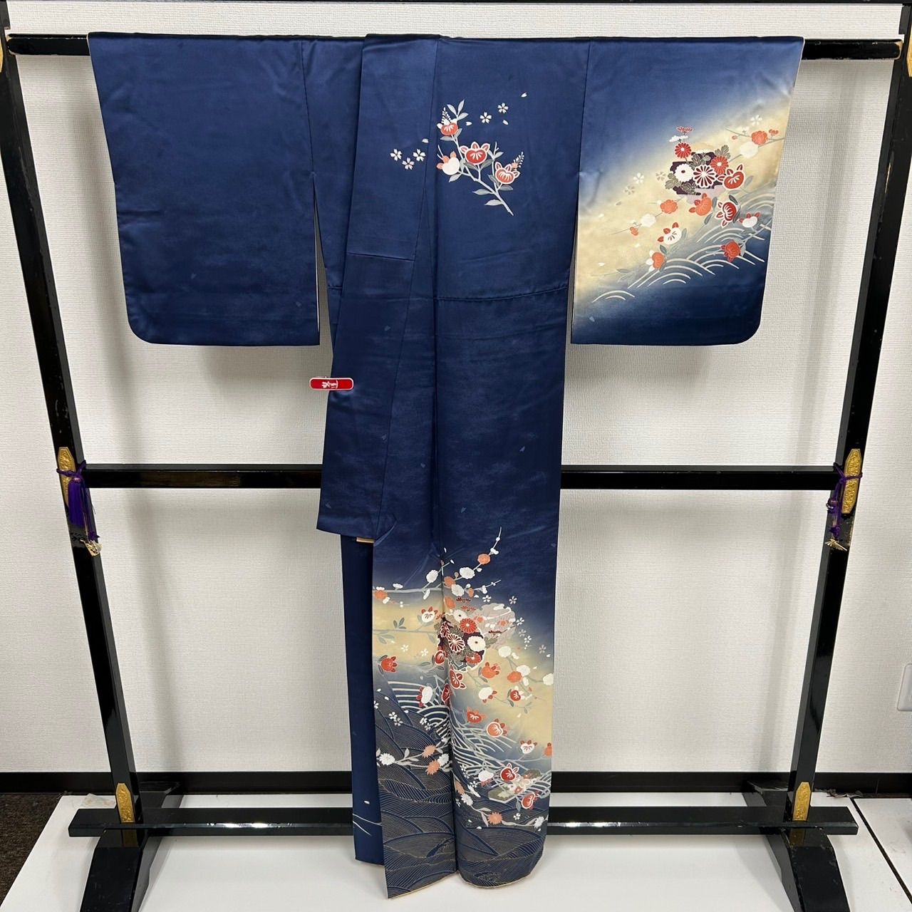 付下げ 友禅 雪輪に花 紋無し 金彩 訪問着 正絹 着物 MK-2492 - メルカリ