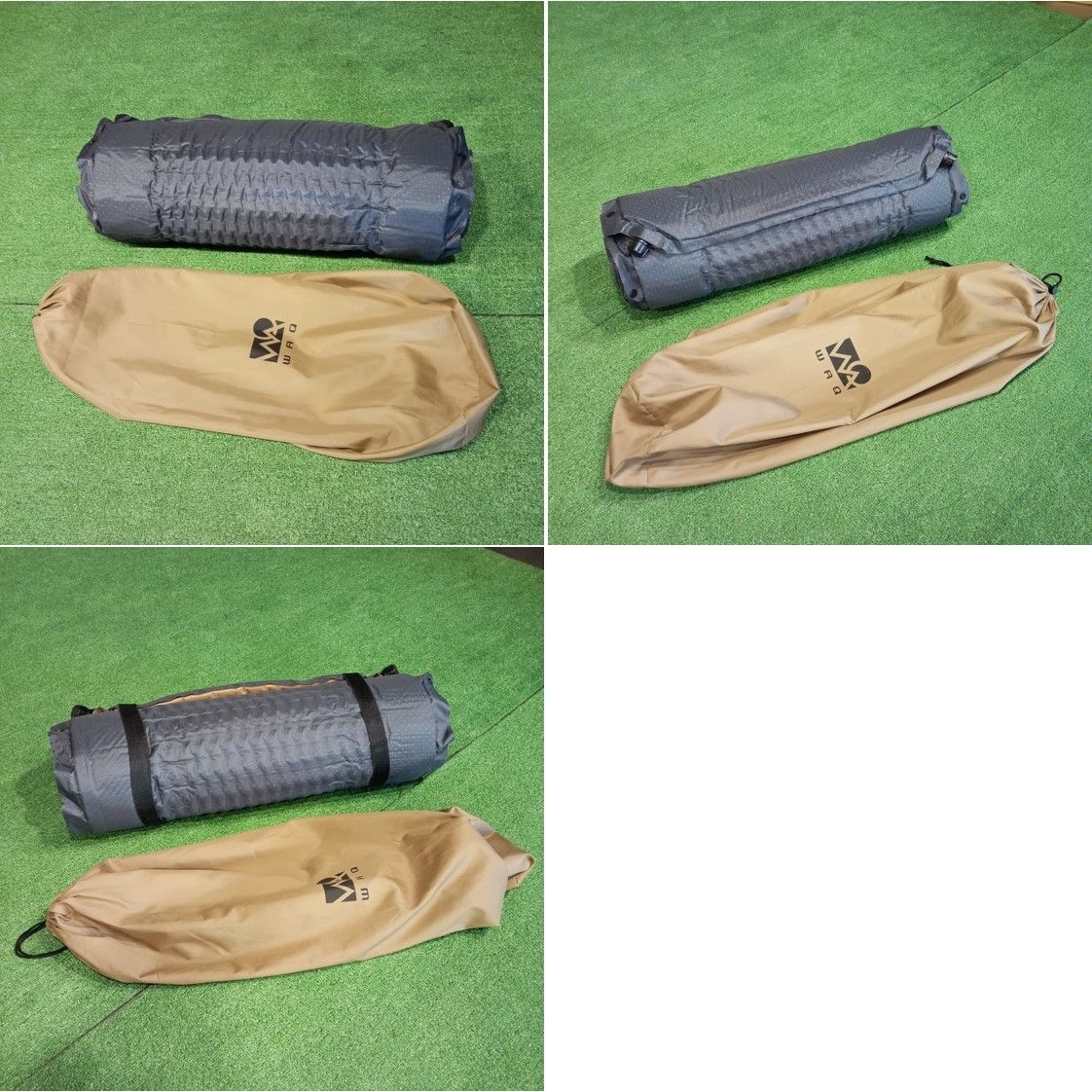 ◇WAQ(ワック) 本物 インフレータブル式マット(タン) シングル 厚み8cm