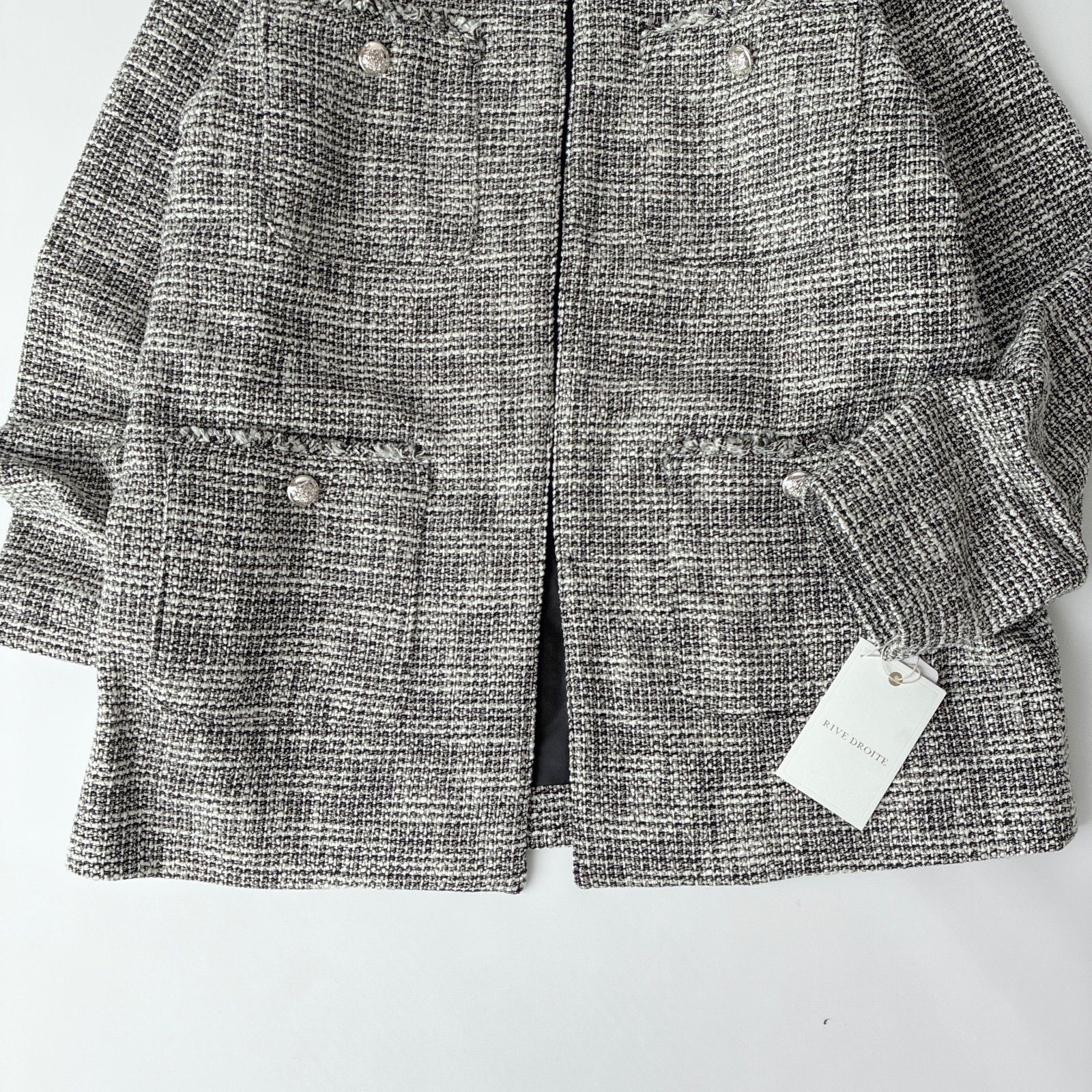 2023◆2.3万円　リヴドロワ　ツイードミニジャケット トレンドのクロップデザイン】ツイードミニジャケット | RIVE DROITE