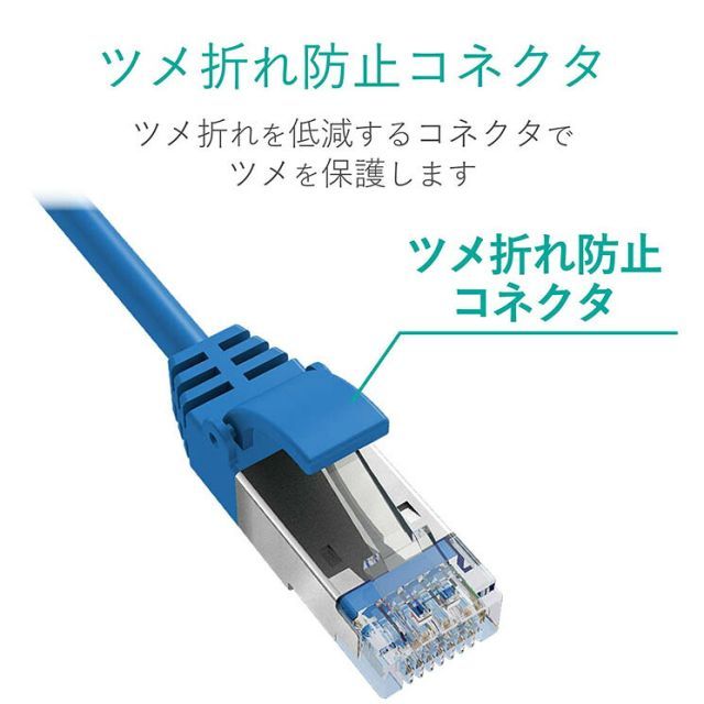 Cat7 エレコム - ELECOM LANケーブル | : LANケーブル(スリム・ツメ折れ防止) エレコムダイレクトショップ本店はPC周辺 Cat7準拠スリムLANケーブル LD-TWSST⁄BM50 LANケーブル(スリム) スリム 爪折れ防止 クロスロード 0.5m(ブルーメタリック)Joshin