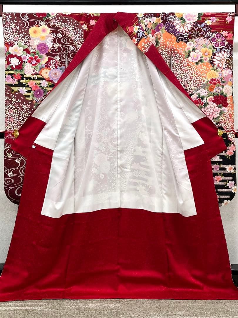 振袖 銀通し 金駒 刺繍 紋意匠 身丈170cm パールトーン加工済 MO3240 