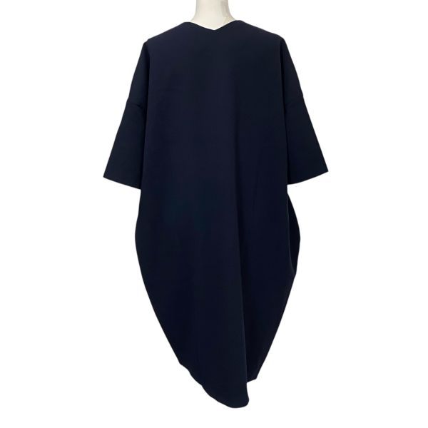 ◇ エンフォルド ENFOLD ダブルクロス Vネック コクーンドレス 19AW 七