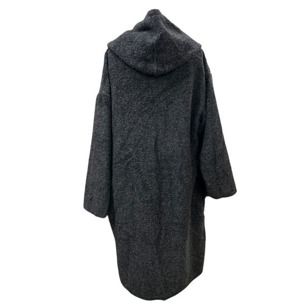 □ イタリヤ 伊太利屋 ロングコート 長袖 フード付き ファーポケット