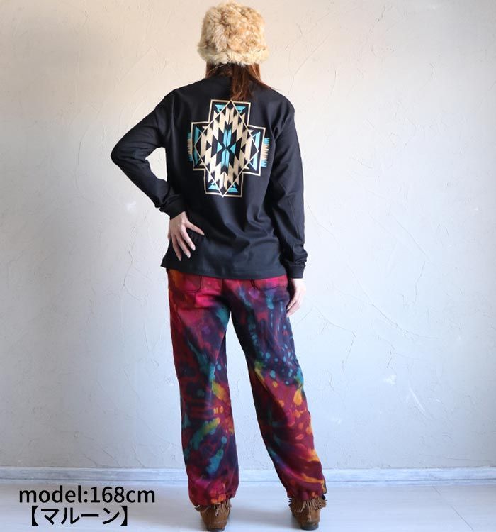 スウェットパンツ 裏起毛 ワイド イージーパンツ タイダイ染め メンズ