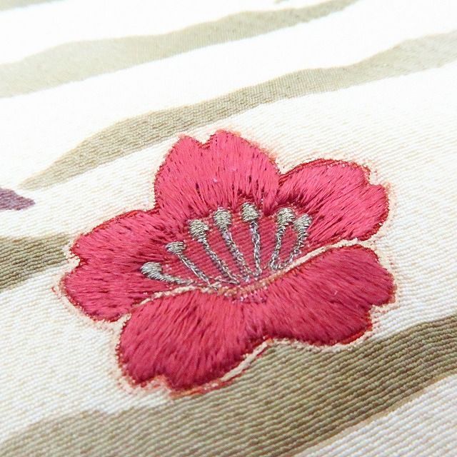 百華❀Y4250◇美品 やまと誂製 花井幸子落款 刺繍 桜 手縫い仕立て