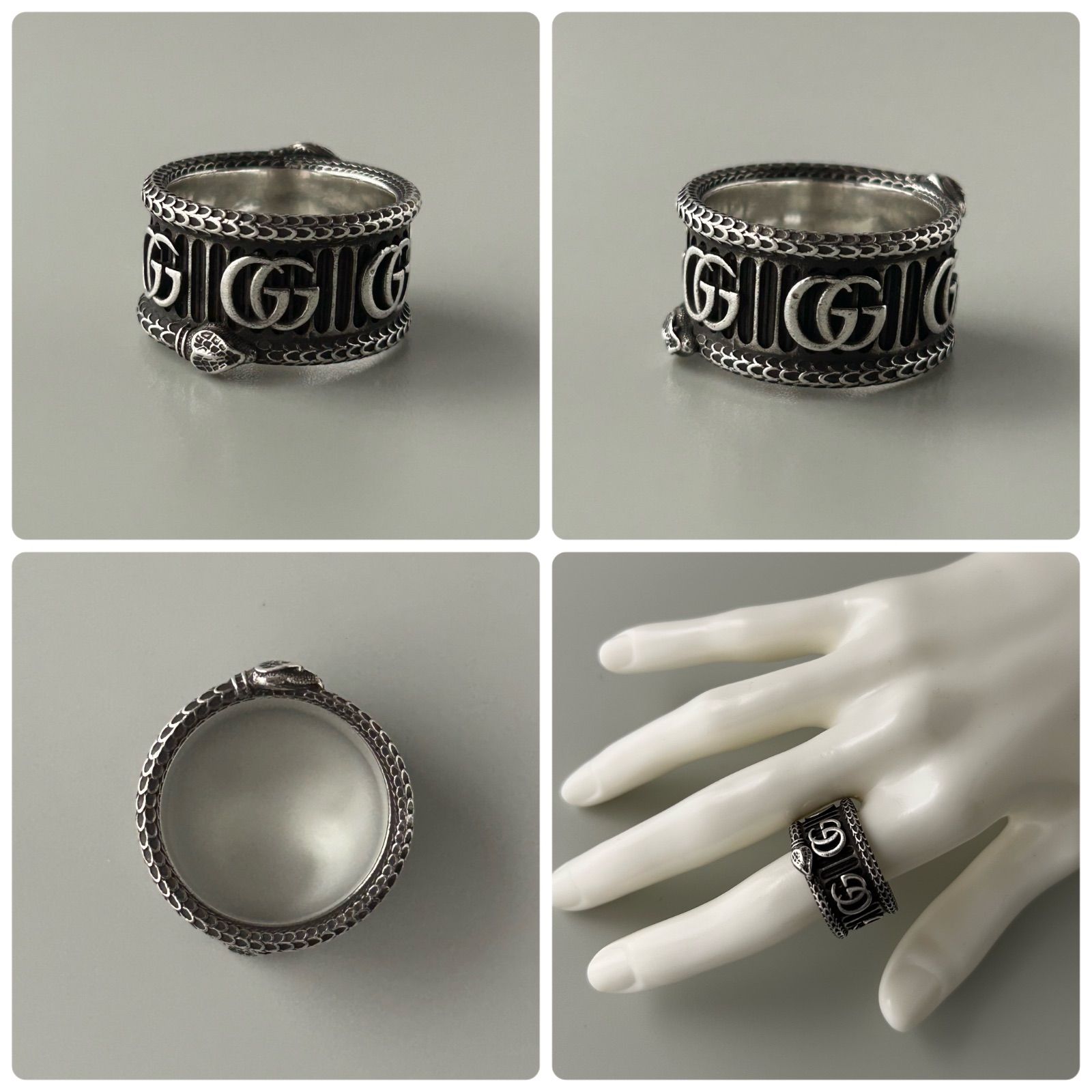 グッチ リング 指輪 GG マーモント スネーク Ag925 #23 約22号 GUCCI