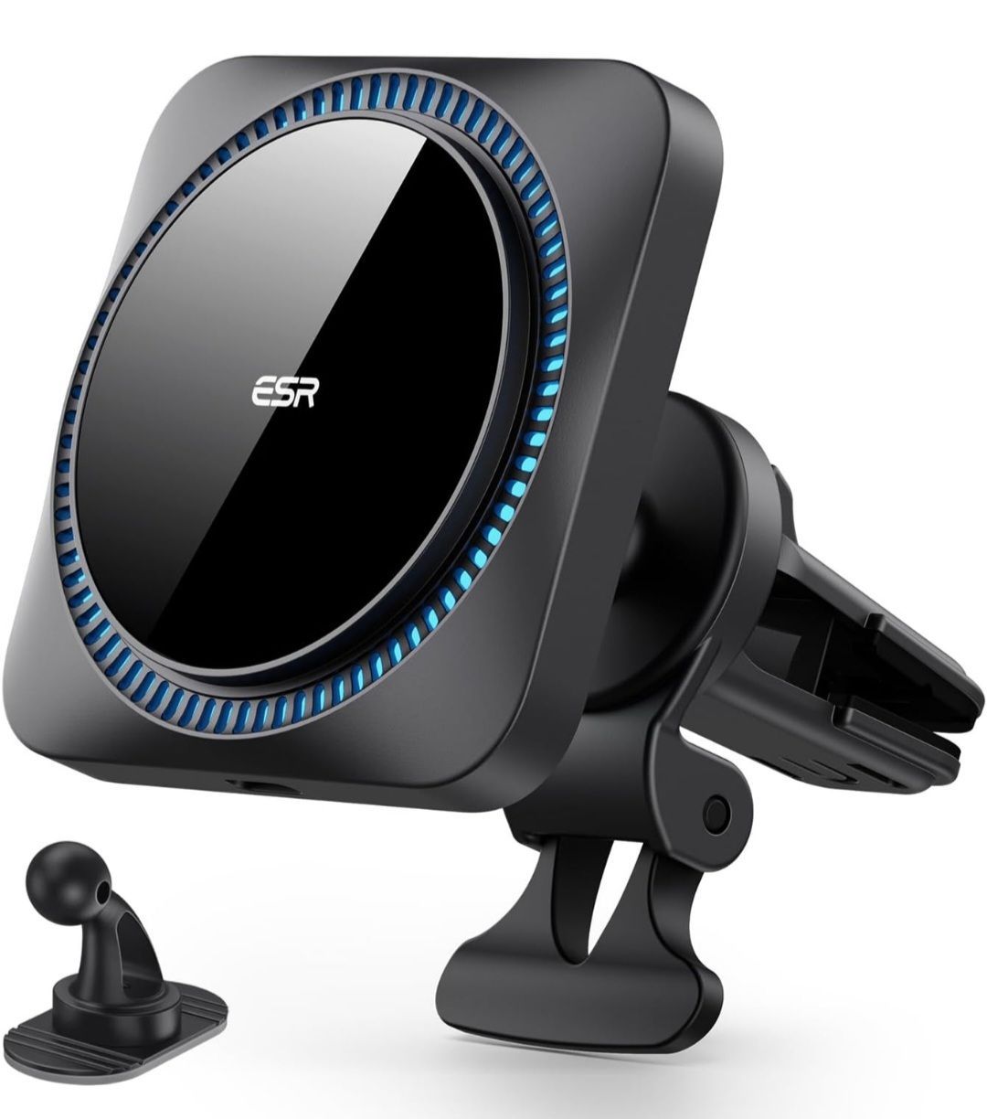 ESR 【冷却ファン内蔵】スマホホルダー 車 ワイヤレス充電 スマホ冷却 放熱技術 magsafe 車載ホルダー マグセーフ充電器 エアコンルーバー/ダッシュボード式車載充電器 CryoBoost冷却 高速充電 