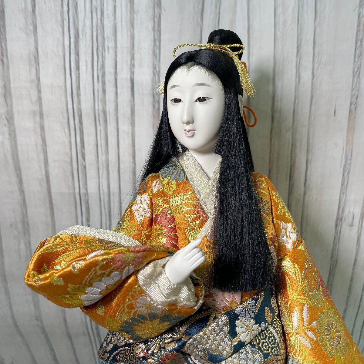 m002L G5(100) 片岡光春作 京古代人形 日本人形 立札 和装 日本髪 高さ