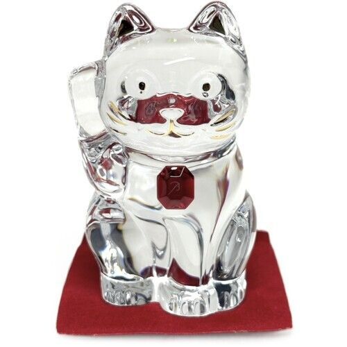 バカラ まねき猫 レッドオクトゴン 開運 クリスタル オブジェ 置物 箱付き 希少☆美品☆バカラ まねき猫 レッドオクトゴン 箱付き 美品 まねき猫