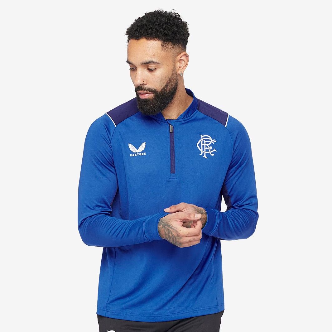 【送料無料・匿名配送】Castore サッカー レンジャーズ 22/23 プレイヤーズ ミッドレイヤー 青 レンジャーズブルー 公式 新品