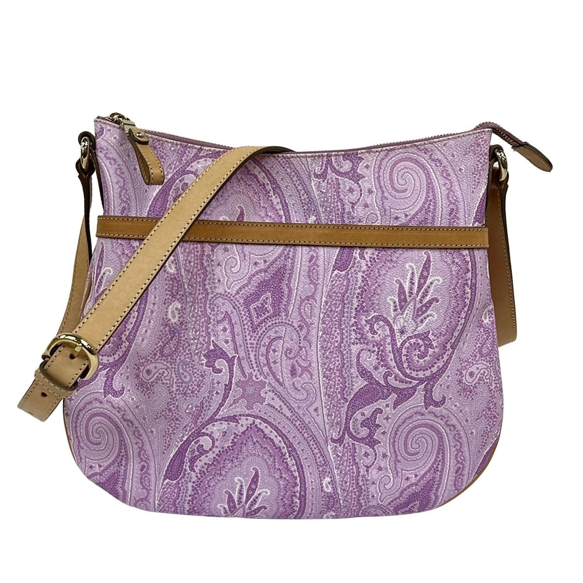 ETRO(エトロ) ショルダーバッグ - ライトパープル×ライトブラウン×白