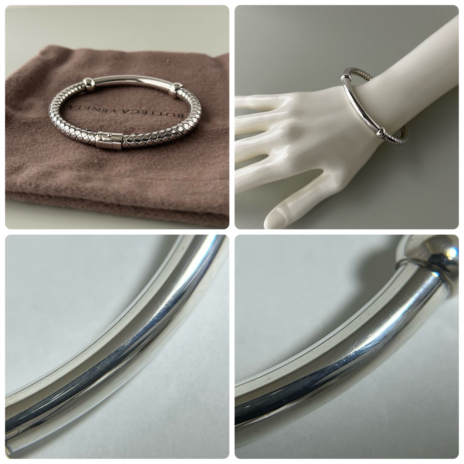 ボッテガヴェネタ ブレスレット イントレチャート 編み込み AG925 #M