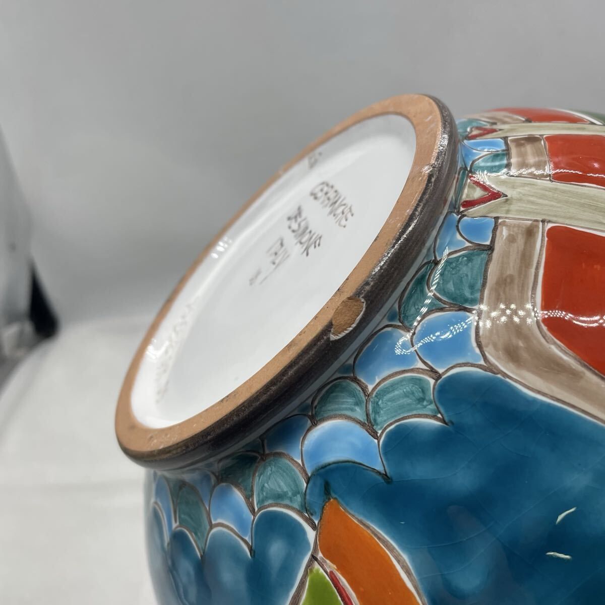 イタリア製 Ceramiche De Simone デ・シモーネ 両取っ手付 花器 ボウル