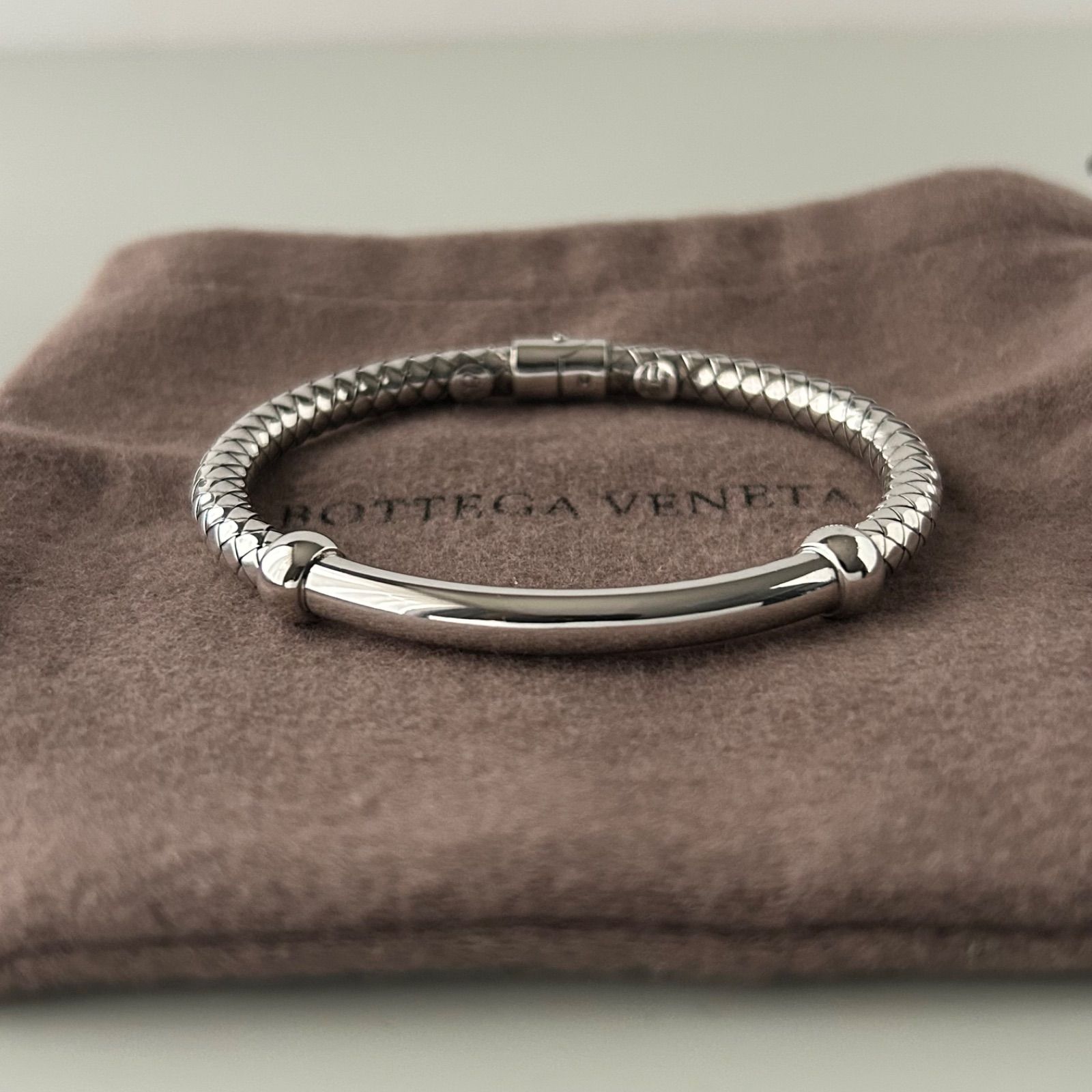 ボッテガ 編み込みブレスレット シルバー925 BOTTEGA VENETA - ボッテガヴェネタ ブレスレット イントレチャート