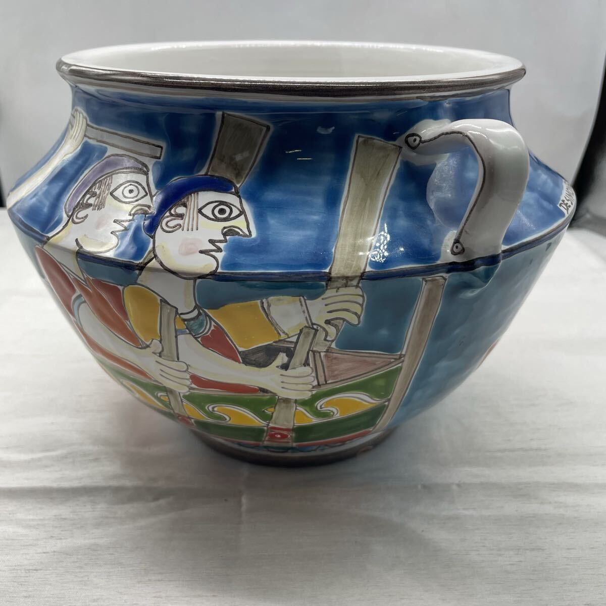 イタリア製 Ceramiche De Simone デ・シモーネ 両取っ手付 花器 ボウル