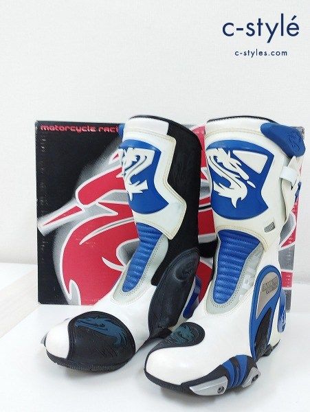 ARLEN NESS レーシングブーツ ブルー ホワイト 高品質，お買い得 P332 [人気] Arlen Ness アレンネス レーシング