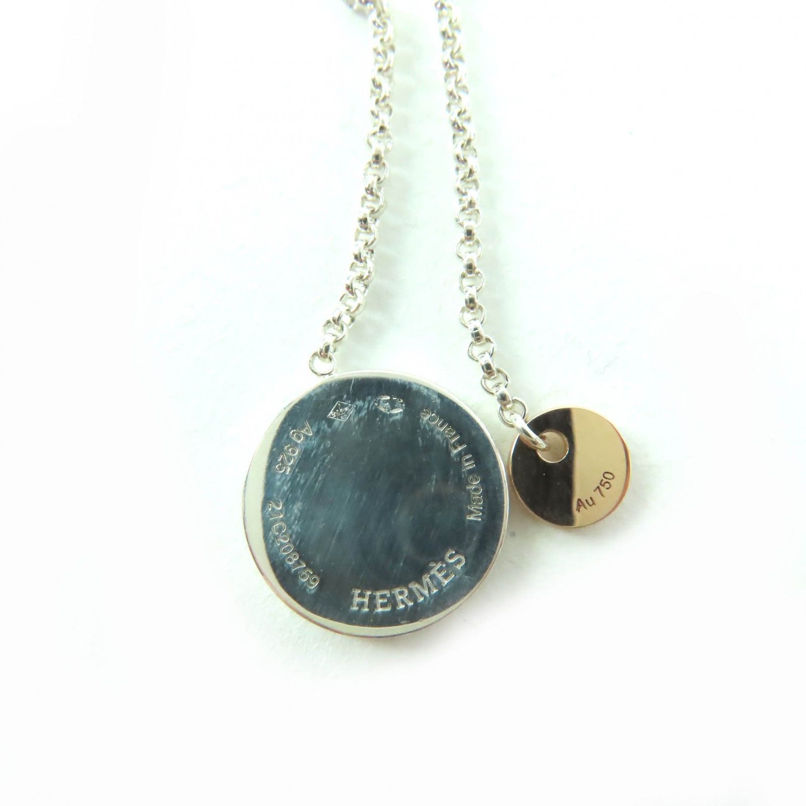 美品☆HERMES エルメス AG925 AU750 エクスリブリス コンビ ピアス