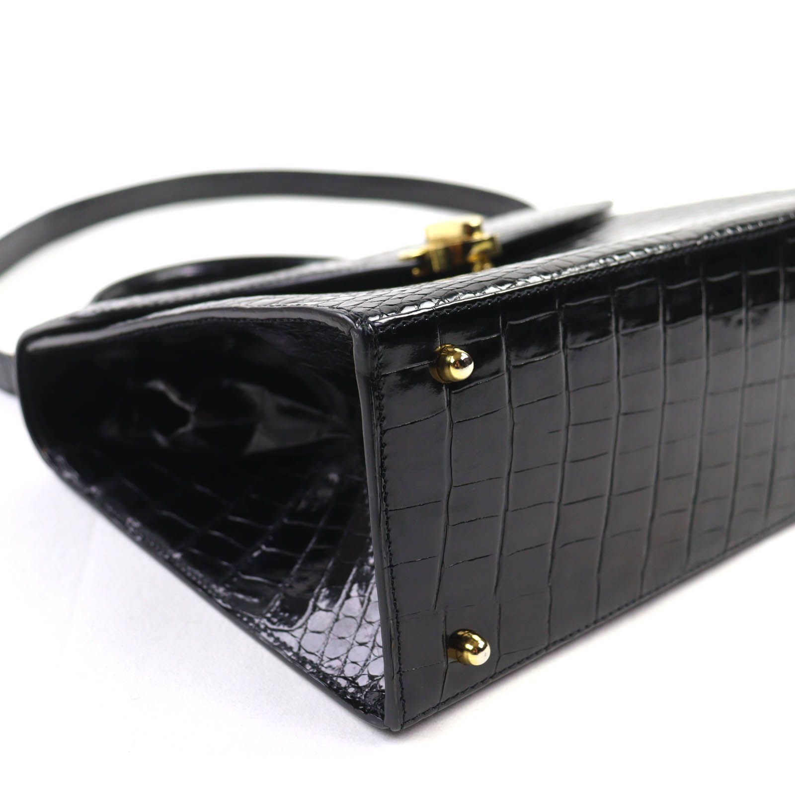 美品◇KWANPEN クワンペン シャイニークロコダイルレザー 2WAY