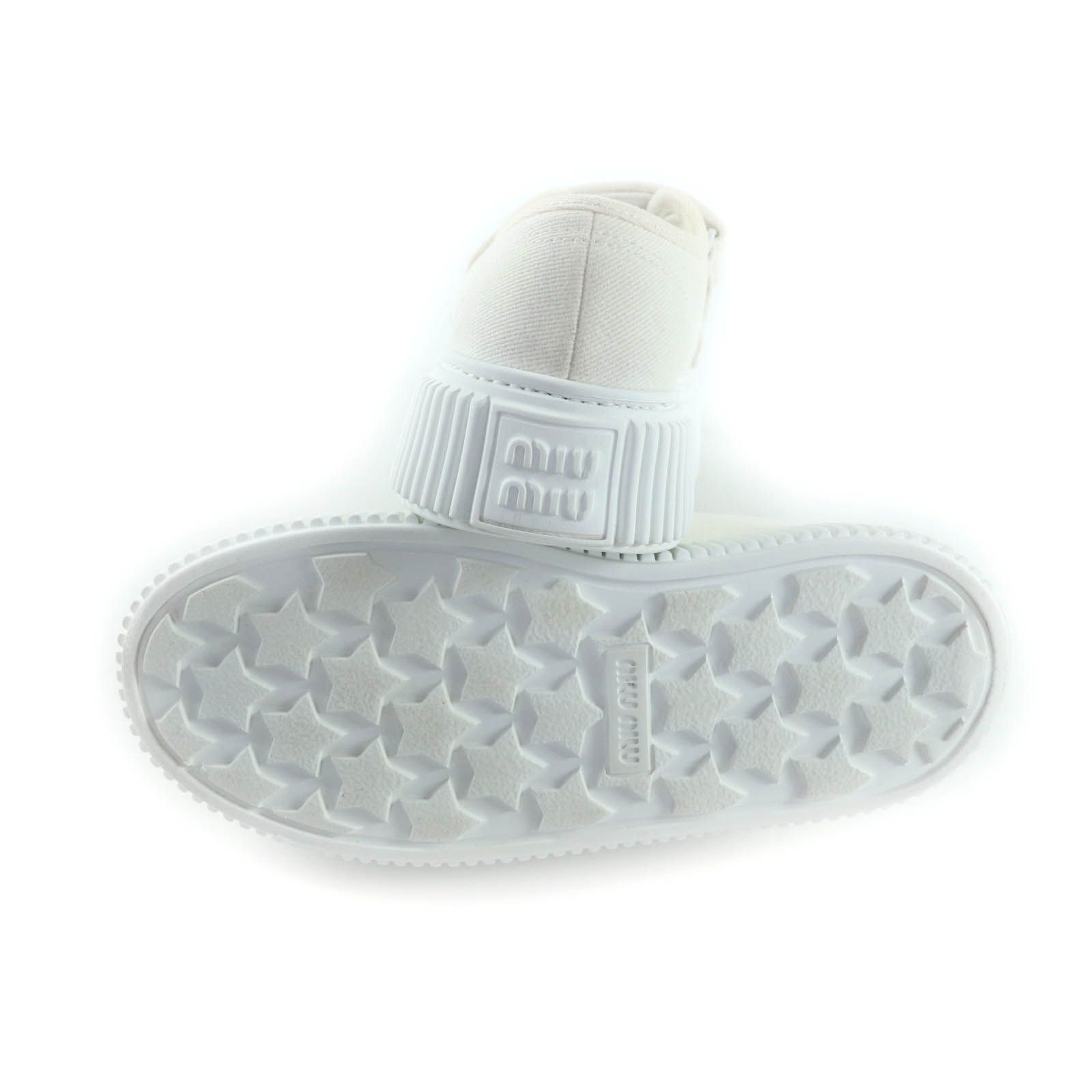 miumiu ミュウミュウ スニーカー グリッター ベルクロ ロゴ 36.5 ミュウミュウ「ミュウラン」など新作シューズ、大粒ビジューを施した