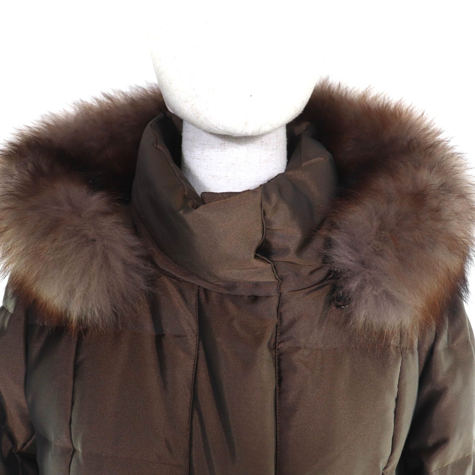 も*ご様 BURBERRY バーバリー ダウンコート ベルト ファー フード付 BURBERRY(バーバリー) 21AW ロゴベルト フード付き ダウンコート