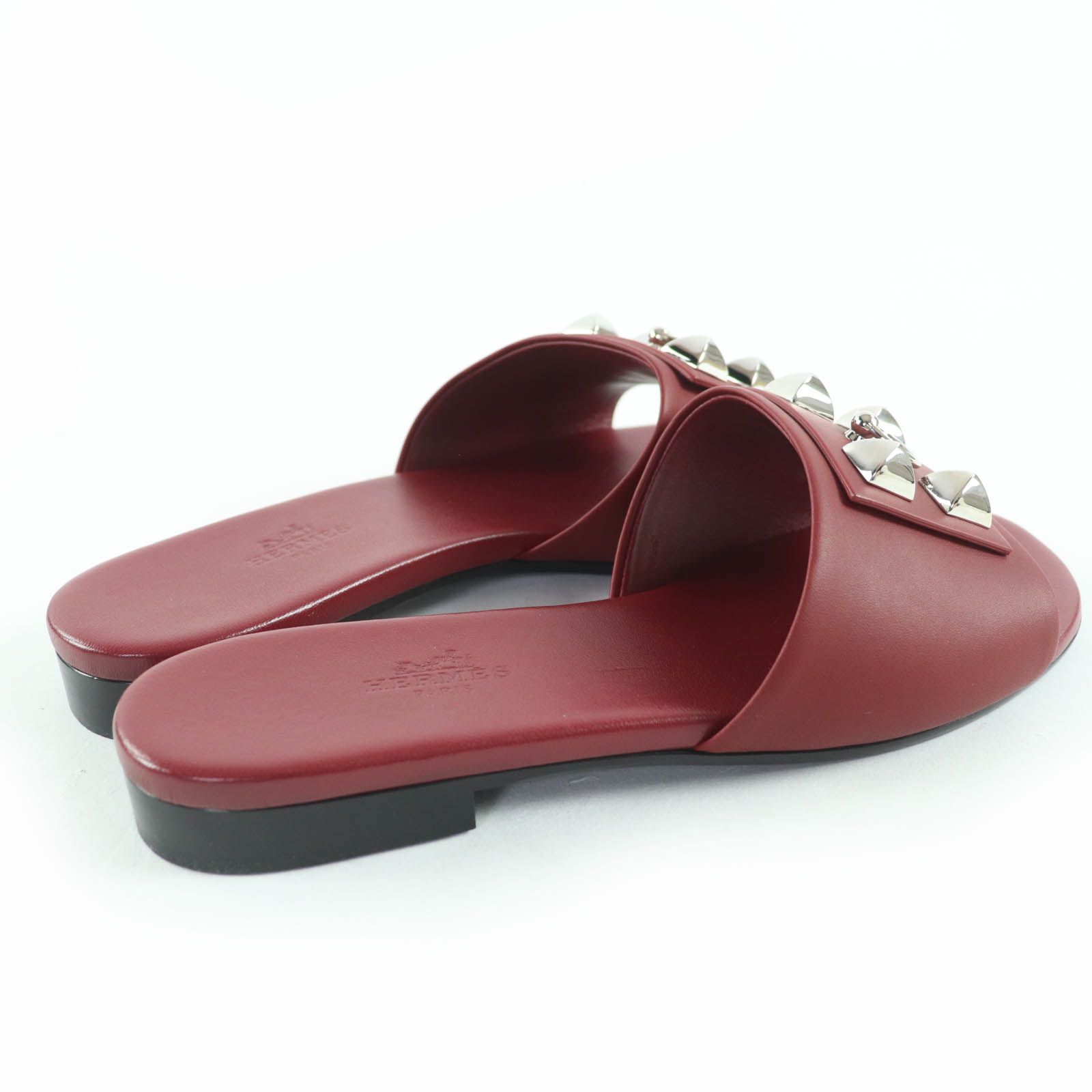 希少✨極美品バーバリー　ミュール　サンダル　36夏　ワインレッド　エナメル　金具 希少✨極美品バーバリー ミュール サンダル 36夏 ワインレッド