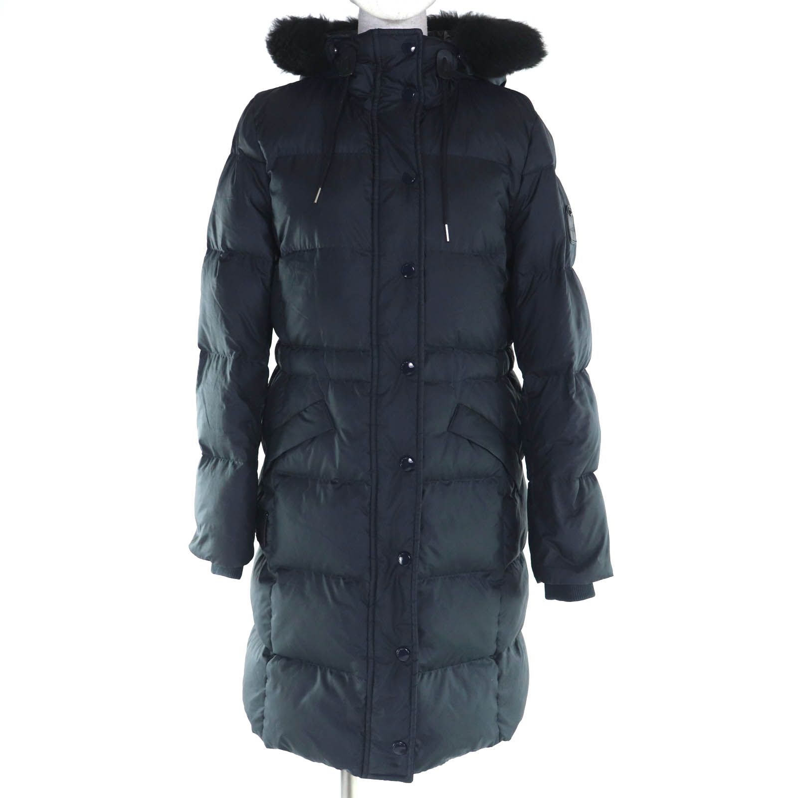 極美品✨COACH コーチ　ダウンコート　ワンポイントロゴ　ラクーンファー　黒 coach コーチ ダウンジャケット ラクーンファー コート フード付 3way