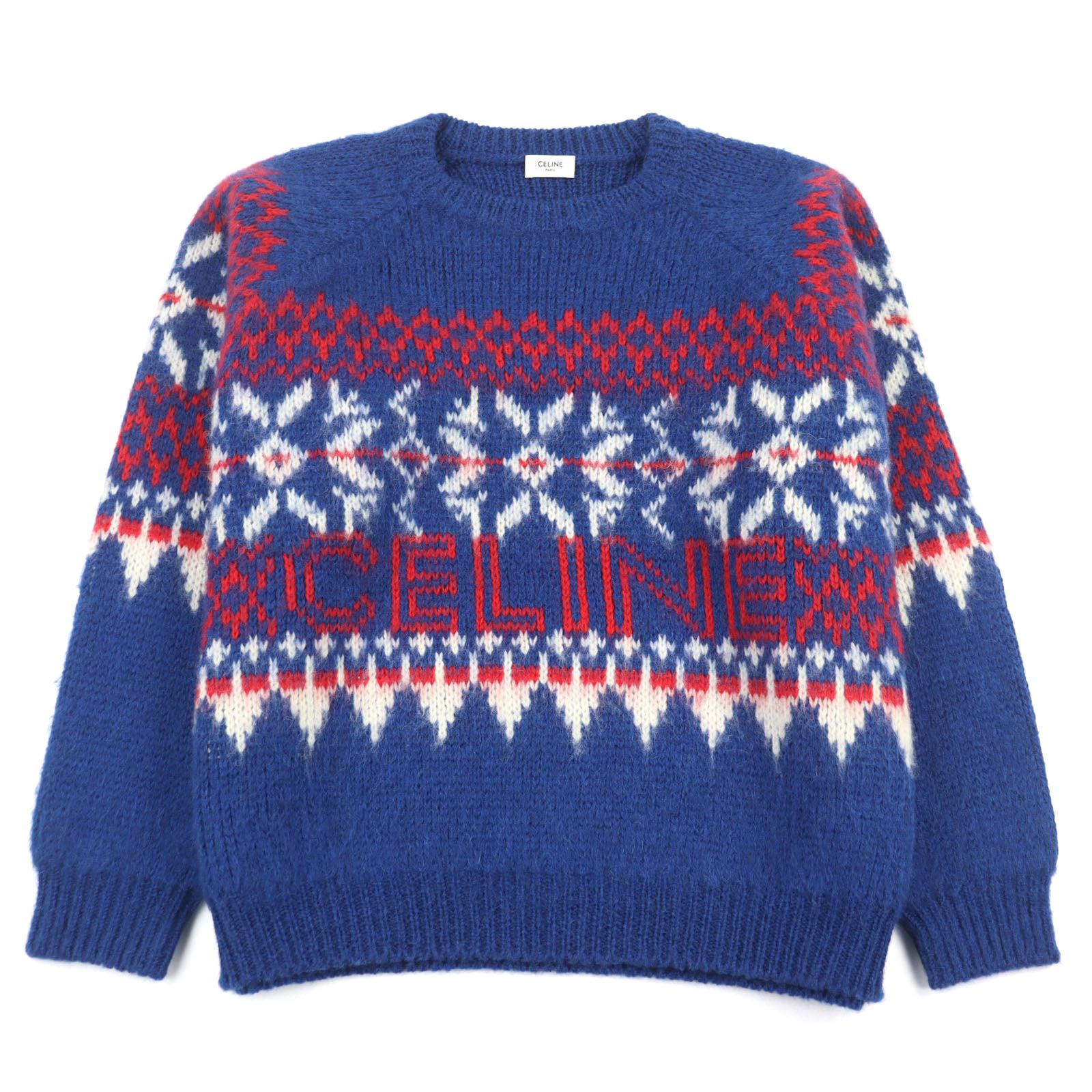 極美品○CELINE セリーヌ 22AW 2AA80628S ウール100% ロゴ刺繍 フェア