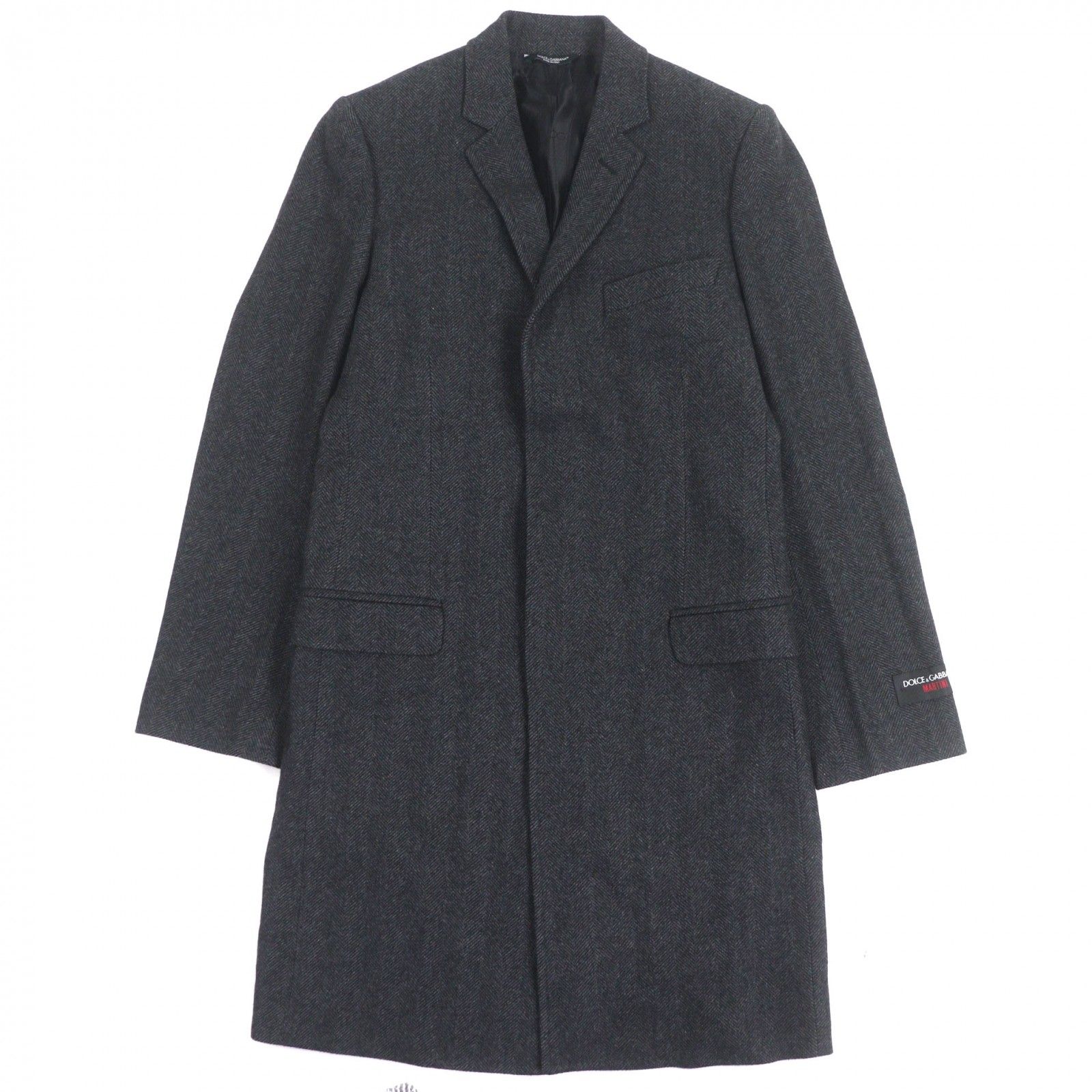 Dolce & Gabbana ツイードコート 未使用品▽DOLCE&GABBANA ドルチェ＆ガッバーナ MARTINI ウール60% 黒