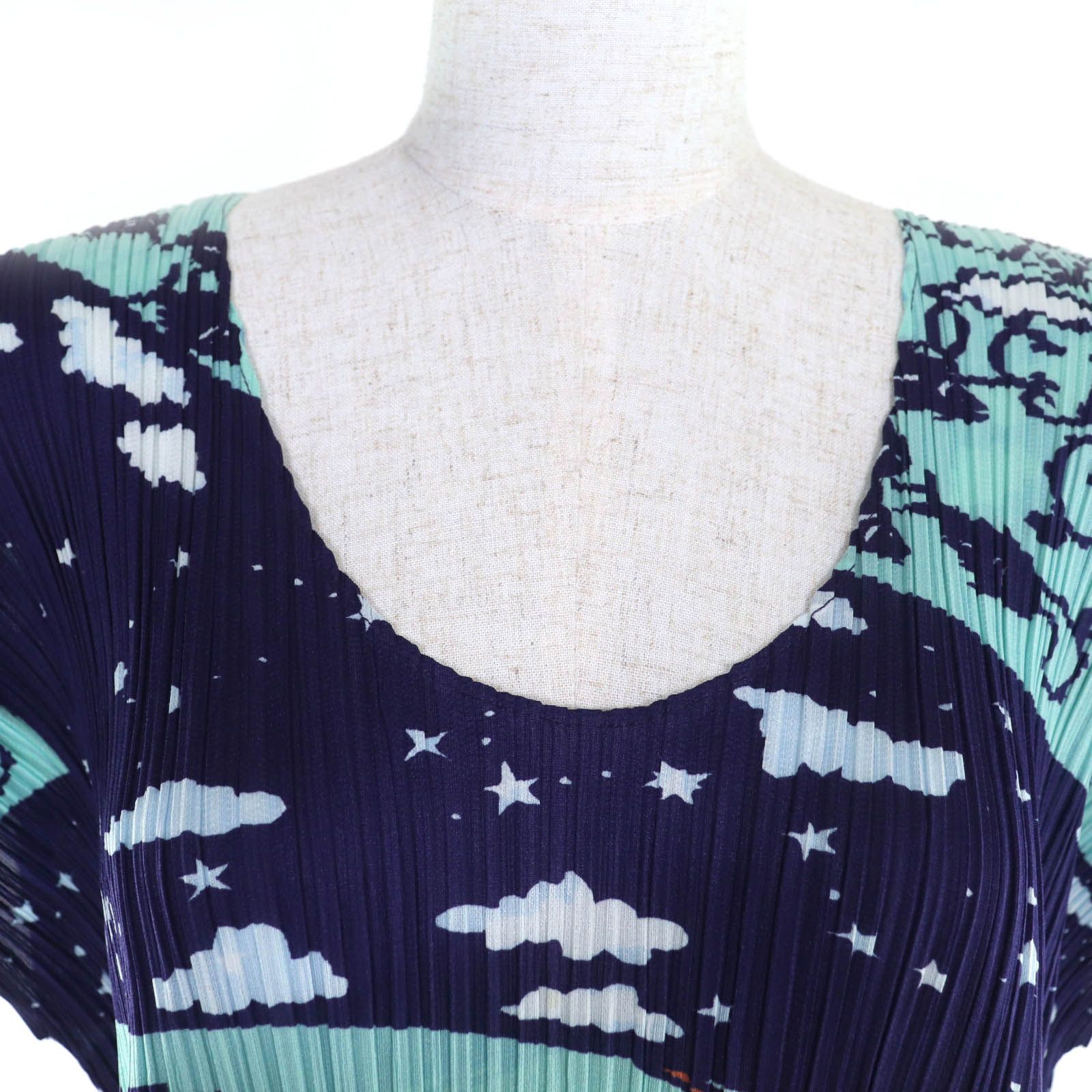 【美品】PLEATS PLEASE プリーツプリーズ チュニック 世界地図 極美品◇PLEATS PLEASE プリーツプリーズ イッセイミヤケ PP23-JT607