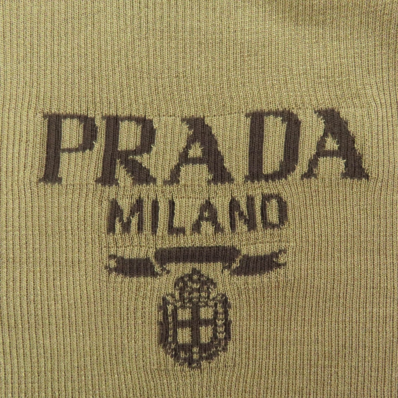 極美品◇PRADA プラダ 25SS P24S1G リサイクルシルク100％ ロゴ クロップドセーター 長袖ニット ブラウン 38 イタリア製 正規品 レディース 定価258,500円 極美品◇PRADA プラダ 25SS P24S1G リサイクルシルク100％ ロゴ