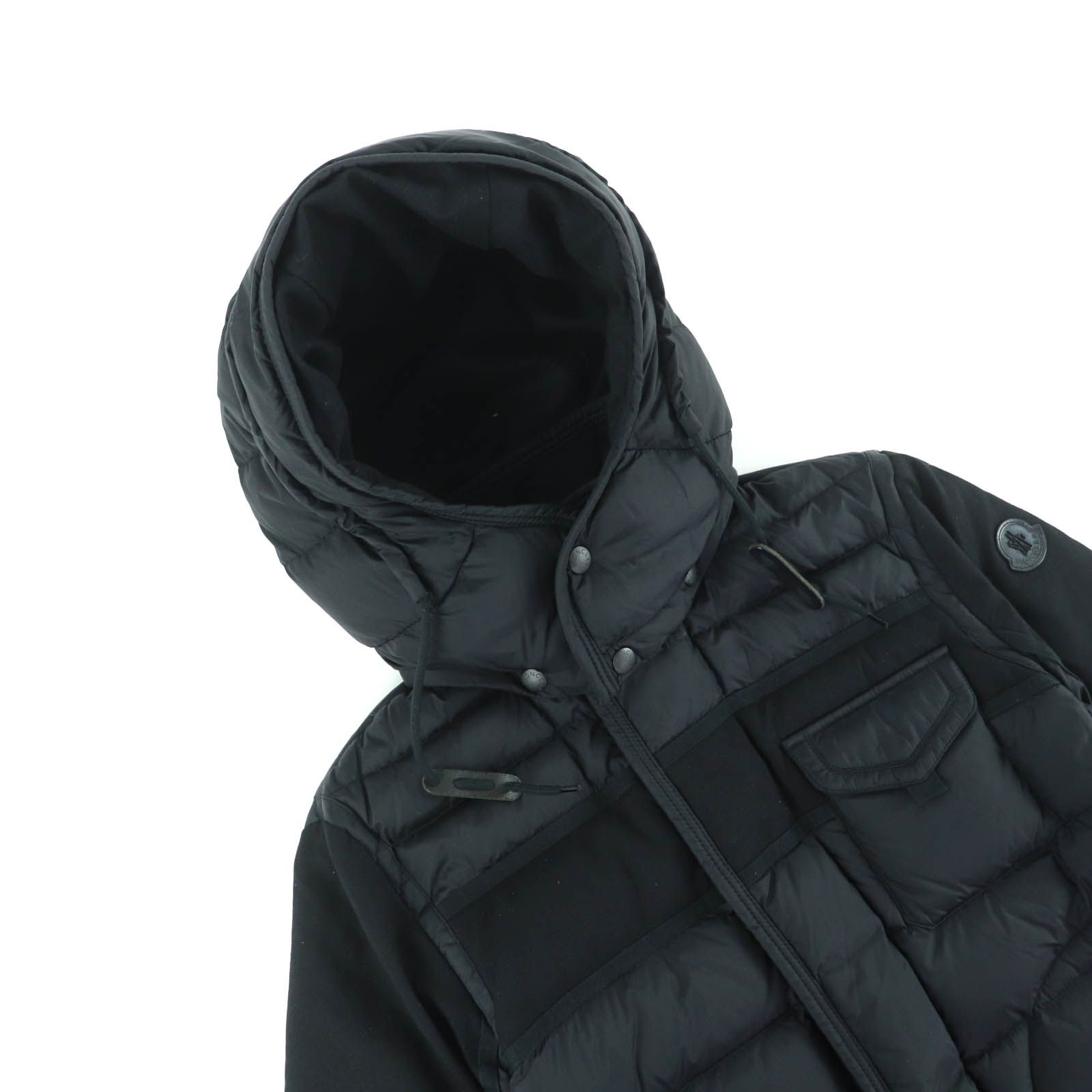 美品☆MONCLER モンクレール RYAN ライアン レザーロゴワッペン ウール