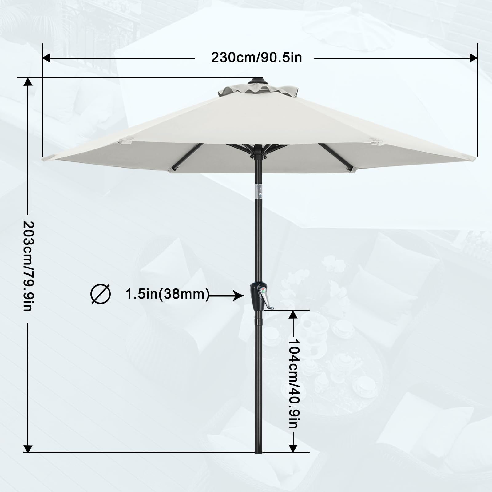 マスターキャノピー（MASTERCANOPY） ガーデンパラソル 直径230cm