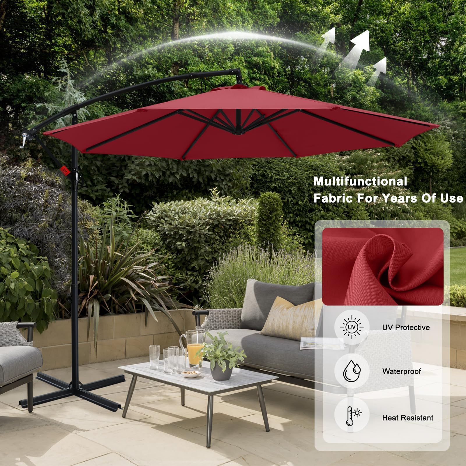 ABCCANOPY ガーデンパラソル 大型 パラソル 風に強い ハンギング